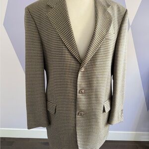 Men's Houndstooth Blazer in Black and Brown